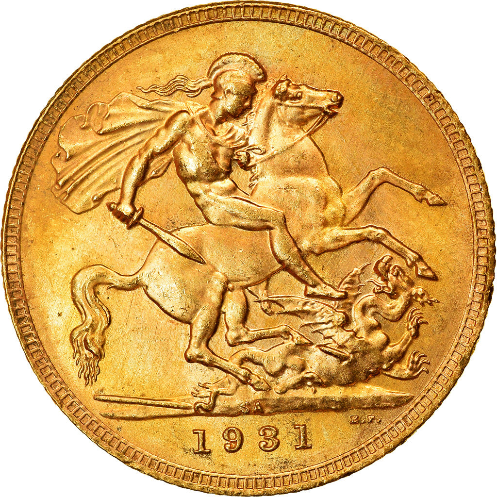 Münze, Südafrika, George V, Sovereign, 1931, Pretoria, VZ, Gold, KM:A22