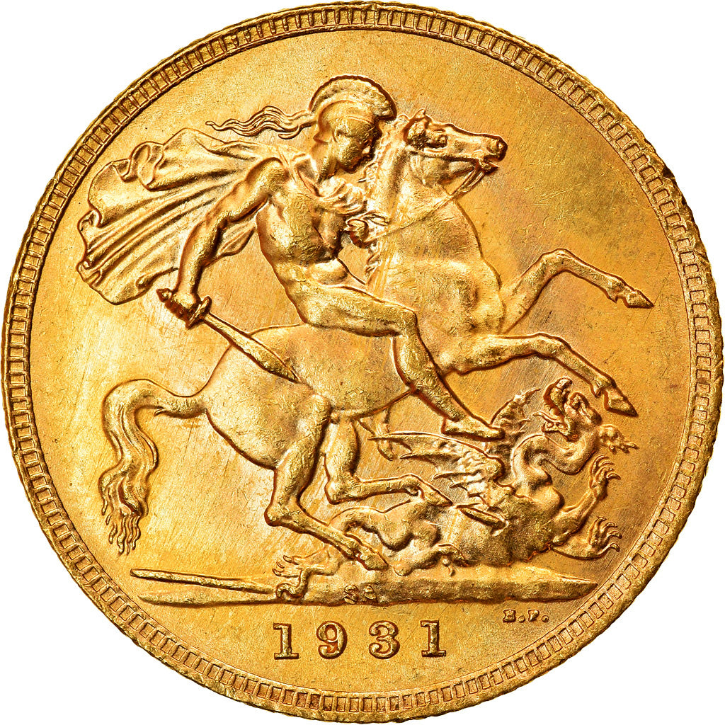 Munten, Zuid Afrika, George V, Sovereign, 1931, Pretoria, PR+, Goud, KM:A22