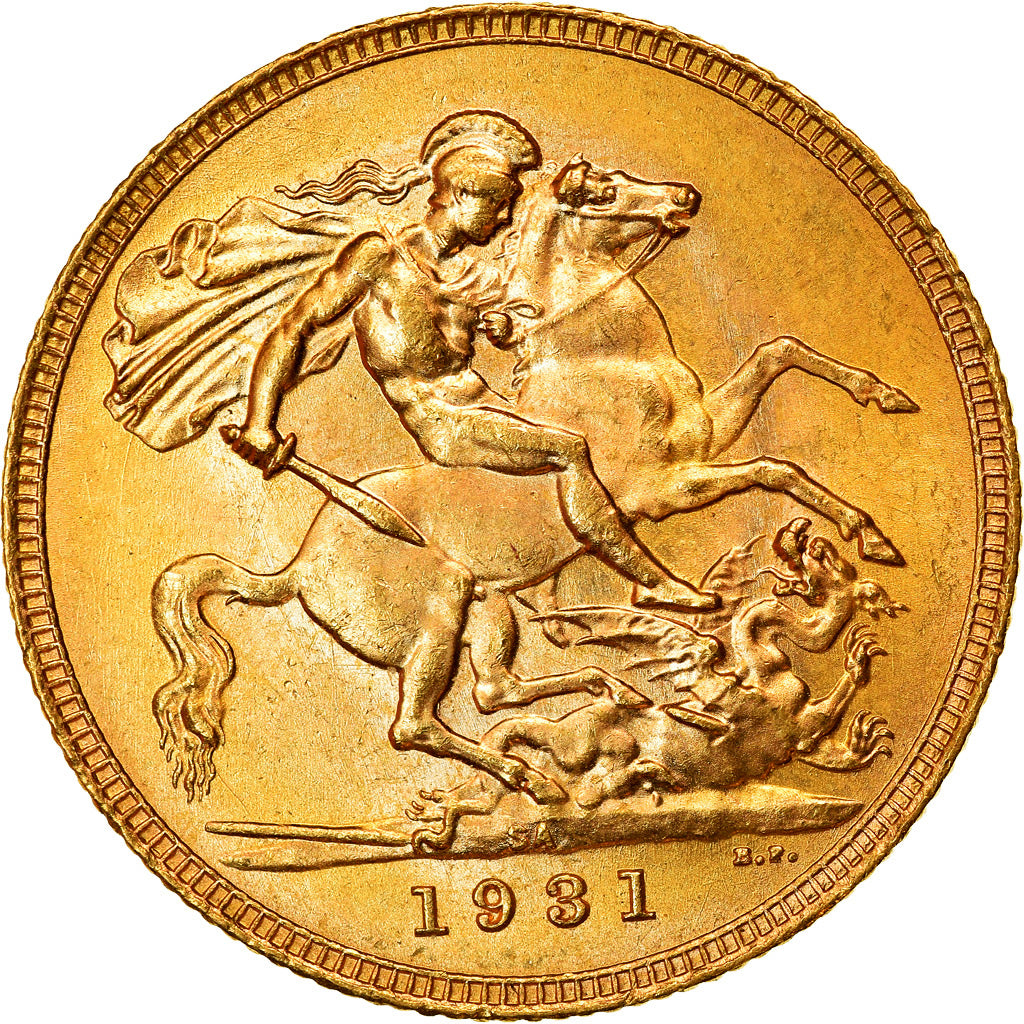 Moneta, Sudafrica, George V, Sovereign, 1931, Pretoria, SPL, Oro, KM:A22