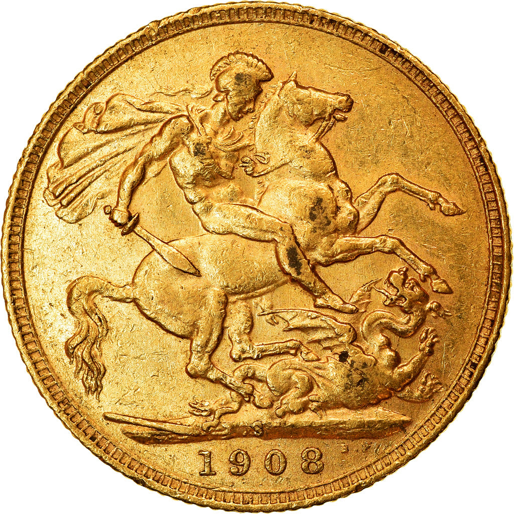 Munten, Australië, Edward VII, Sovereign, 1908, Sydney, ZF+, Goud, KM:15