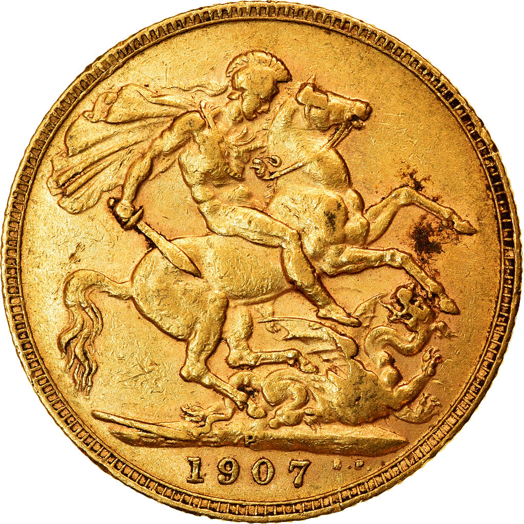 Coin, Australia, Edward VII, Sovereign, 1907, Perth, EF(40-45), Gold, KM:15
