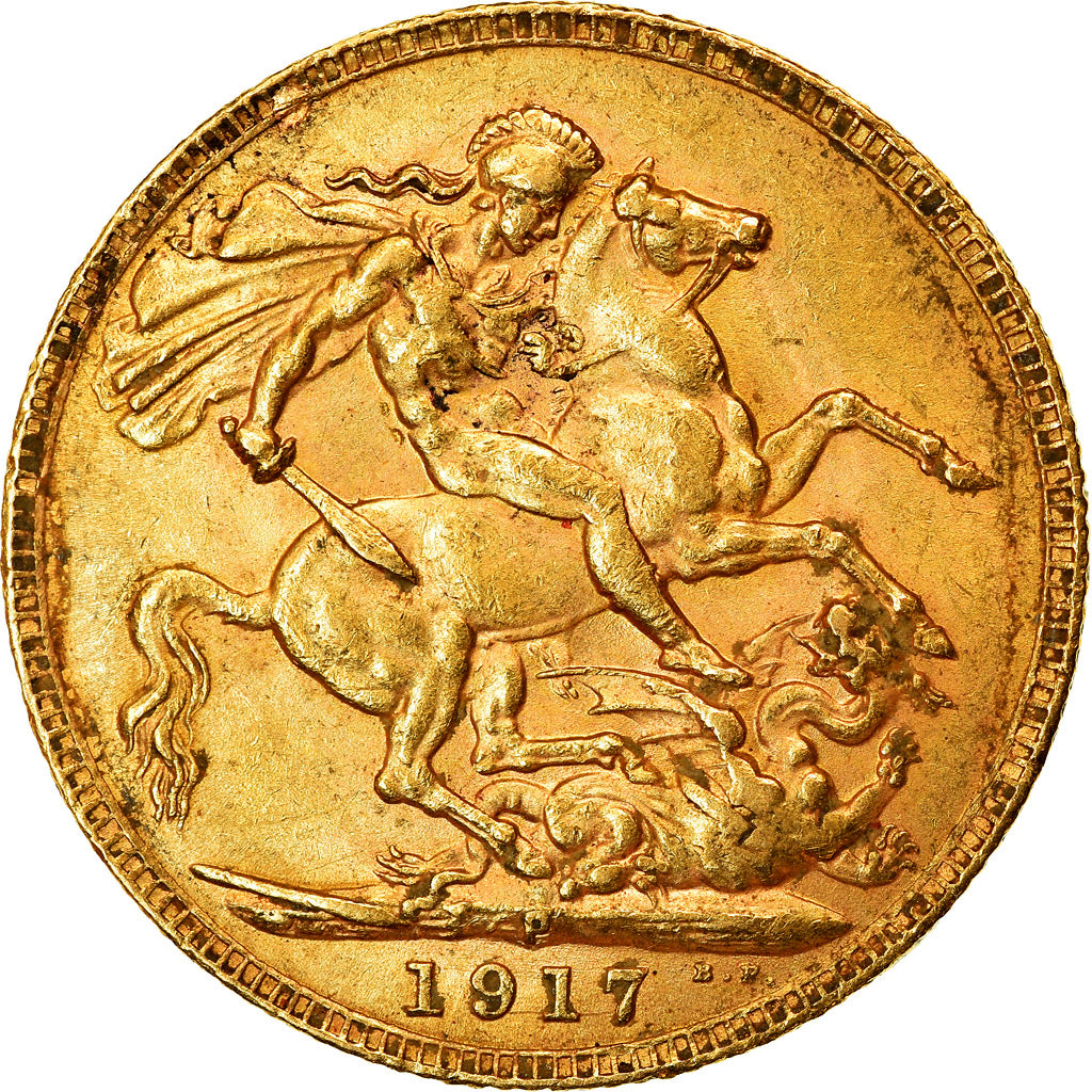 Monnaie, Australie, George V, Sovereign, 1917, Perth, TTB+, Or, KM:29