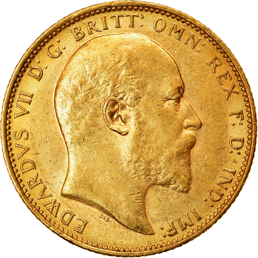 Coin, Australia, Edward VII, Sovereign, 1907, Melbourne, AU(55-58), Gold, KM:15