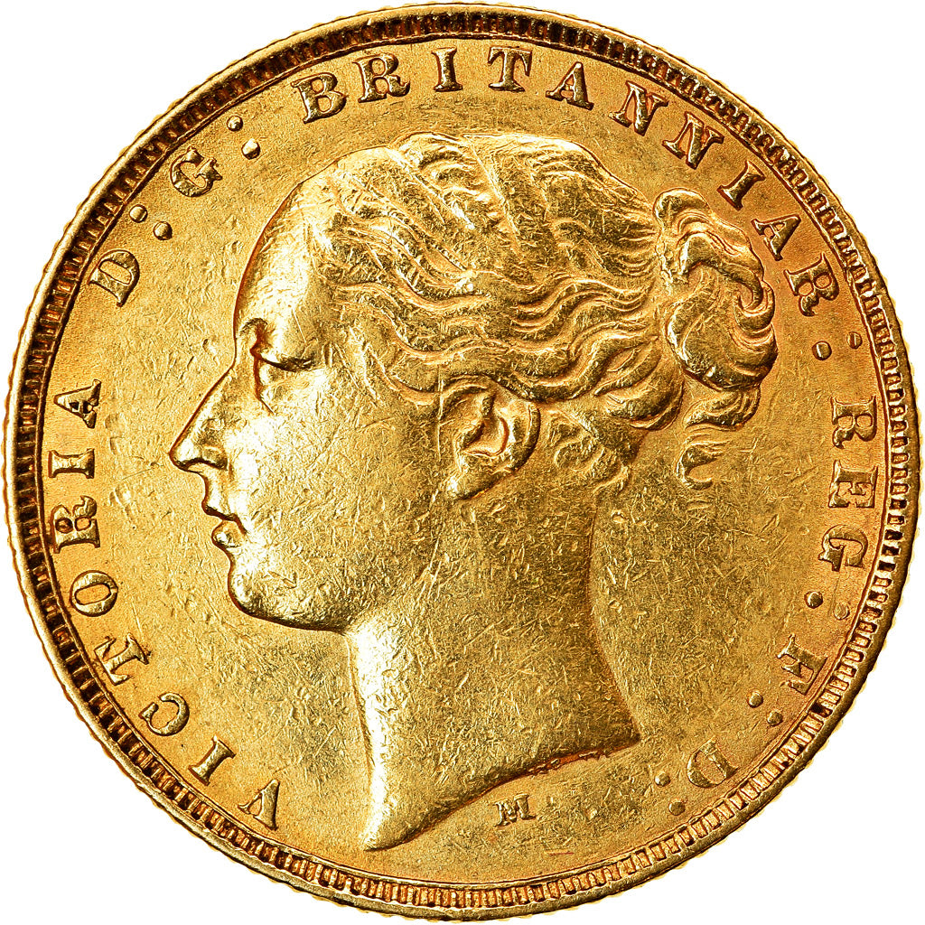 Coin, Australia, Victoria, Sovereign, 1875, Melbourne, EF(40-45), Gold, KM:7