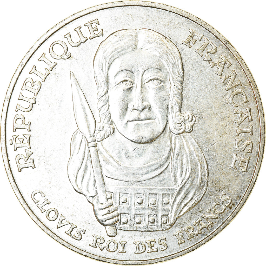 Coin, France, Clovis, 100 Francs, 1996, AU(55-58), Silver, KM:1180, Gadoury:953