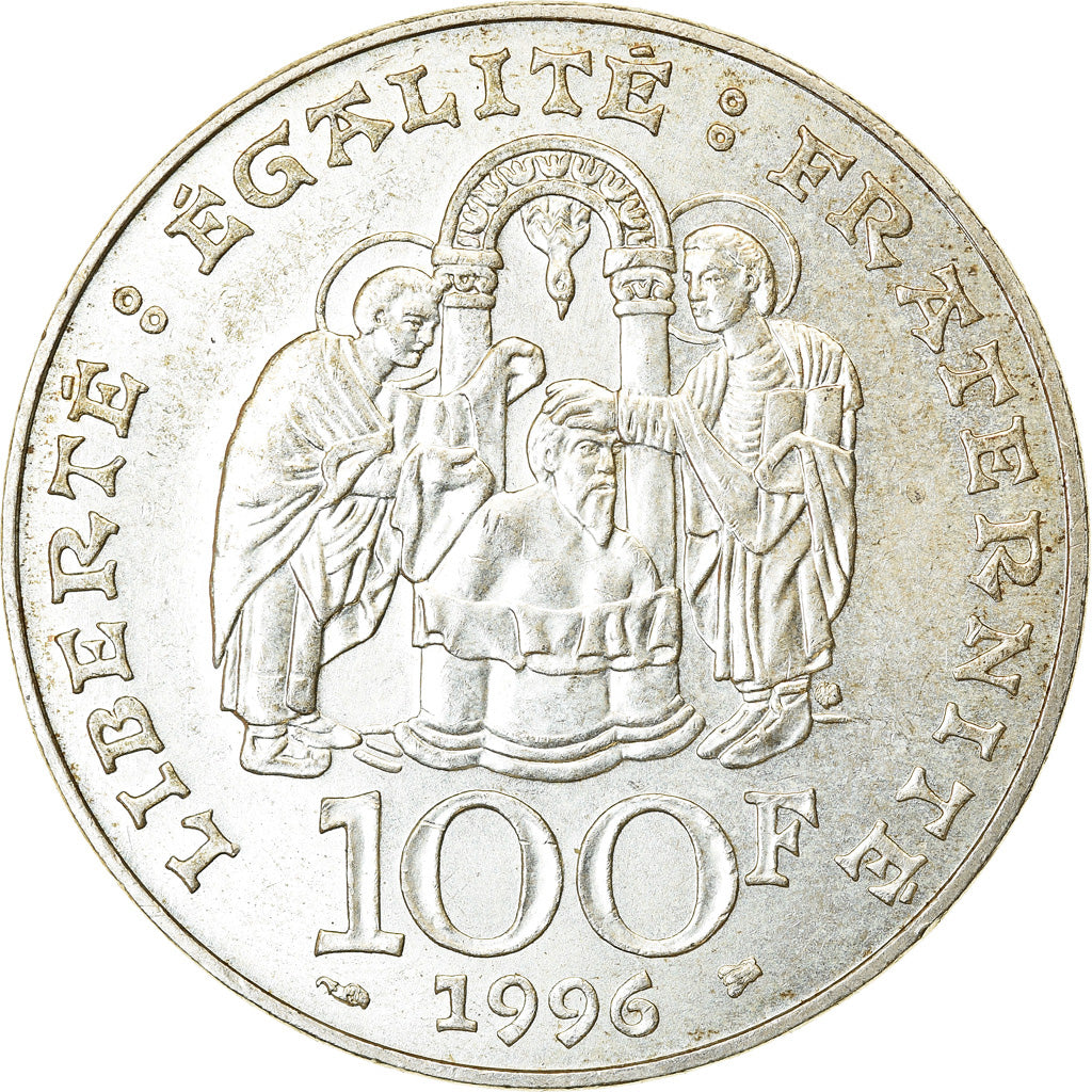 Coin, France, Clovis, 100 Francs, 1996, AU(55-58), Silver, KM:1180, Gadoury:953