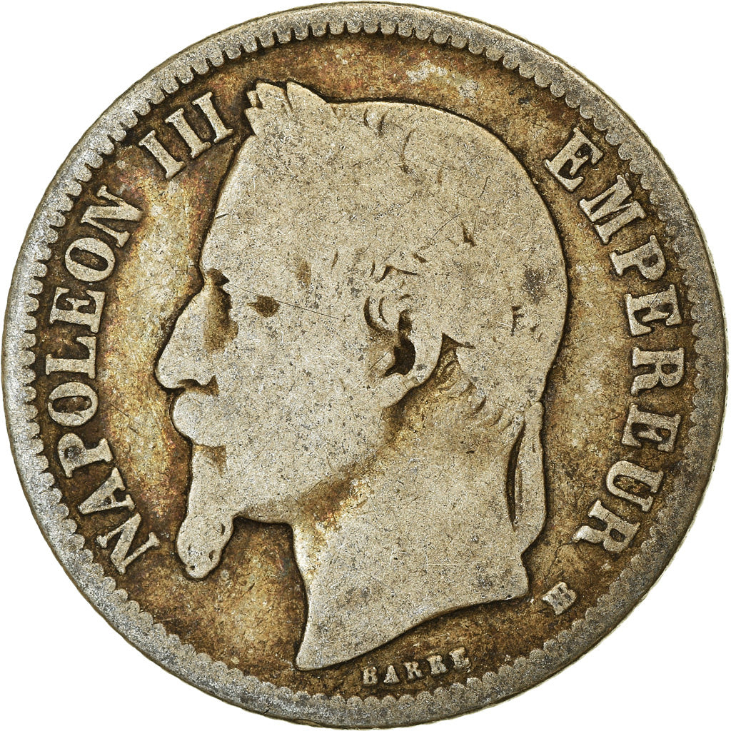 Moneta, Francia, Napoleon III, Napoléon III, Franc, 1866, Strasbourg, B+