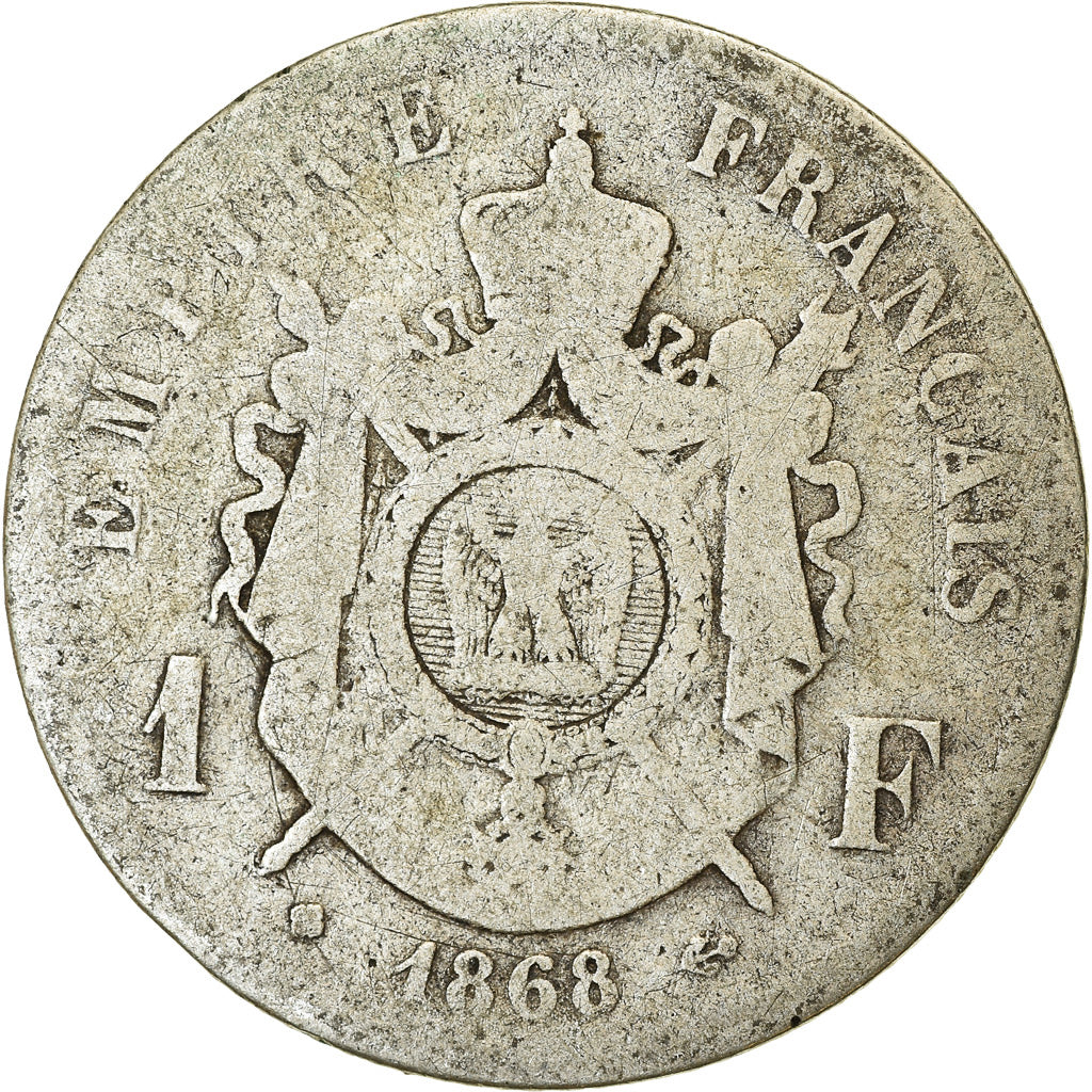 Münze, Frankreich, Napoleon III, Napoléon III, Franc, 1868, Strasbourg, SGE+