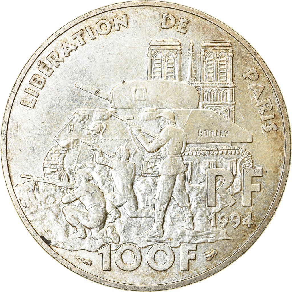 Coin, France, Libération de Paris, 100 Francs, 1994, EF(40-45), Silver