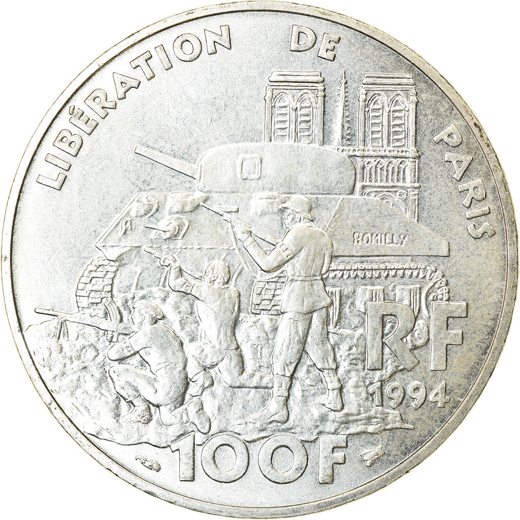 Coin, France, Libération de Paris, 100 Francs, 1994, MS(60-62), Silver