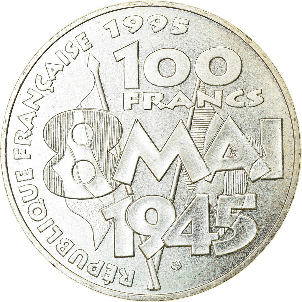 Coin, France, 8 mai 1945, 100 Francs, 1995, Paris, MS(60-62), Silver, KM:1116.1