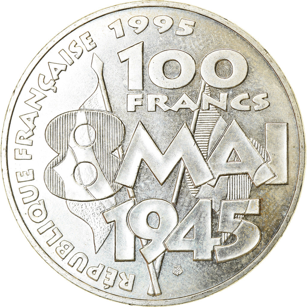 Coin, France, 8 mai 1945, 100 Francs, 1995, Paris, MS(60-62), Silver, KM:1116.1