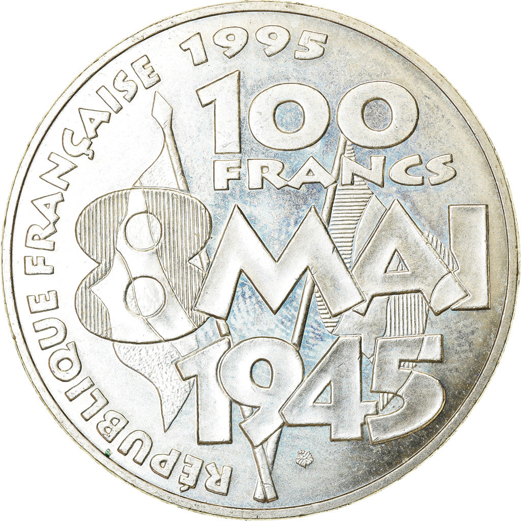 Coin, France, 8 mai 1945, 100 Francs, 1995, Paris, MS(63), Silver, KM:1116.1