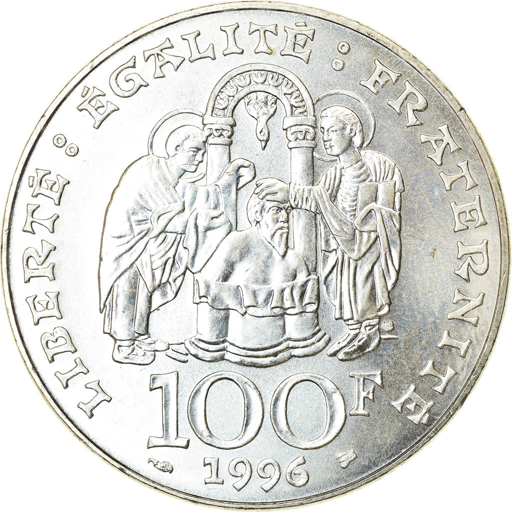 Coin, France, Clovis, 100 Francs, 1996, MS(63), Silver, KM:1180, Gadoury:953