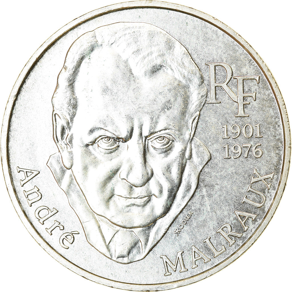 Moneda, Francia, André Malraux, 100 Francs, 1997, EBC, Plata, KM:1188