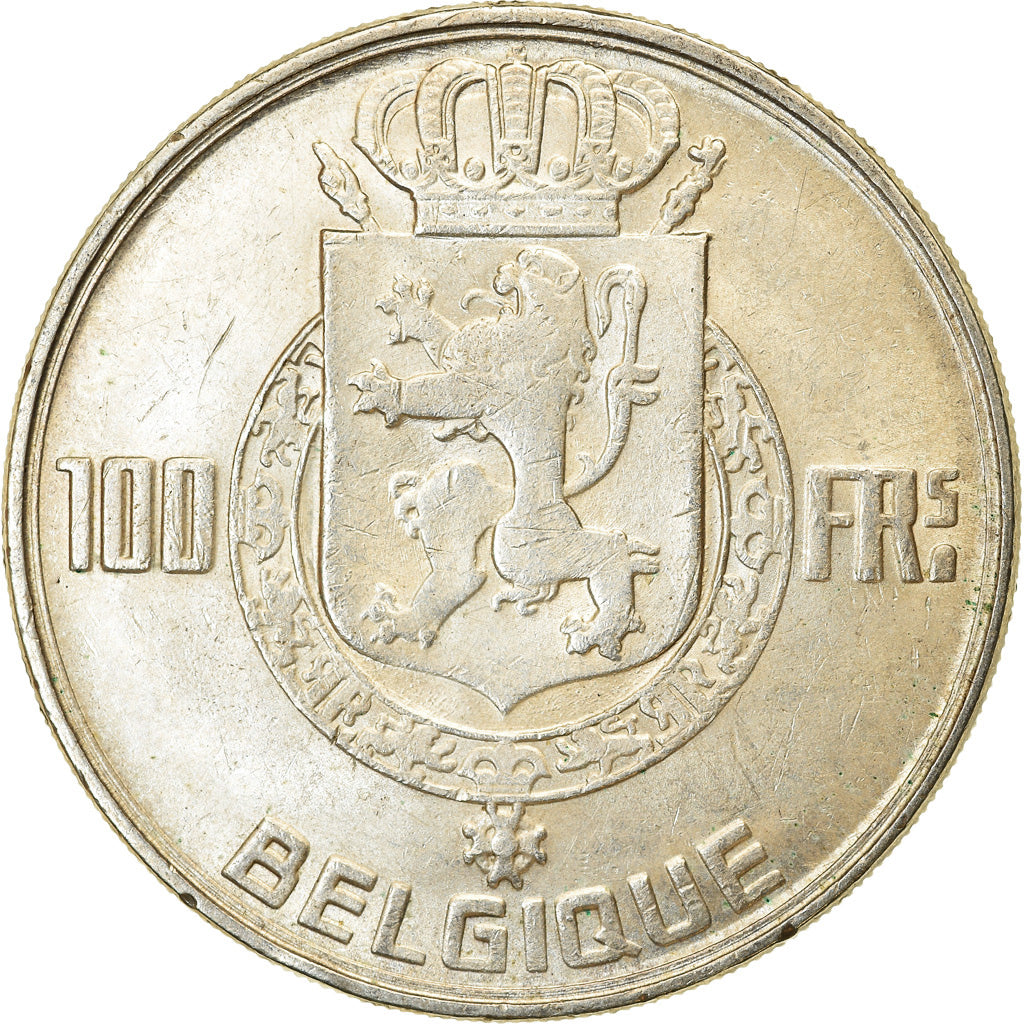 Moneta, Belgio, 100 Francs, 100 Frank, 1954, BB+, Argento, KM:138.1