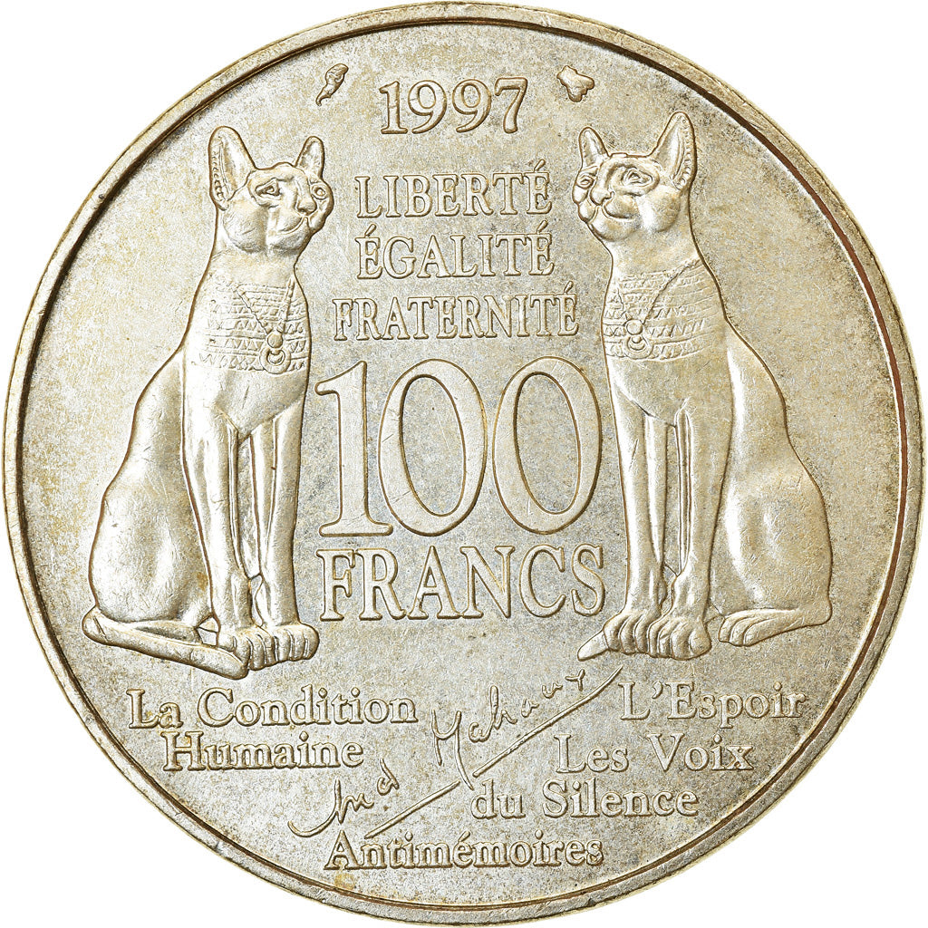 Münze, Frankreich, André Malraux, 100 Francs, 1997, VZ+, Silber, KM:1188