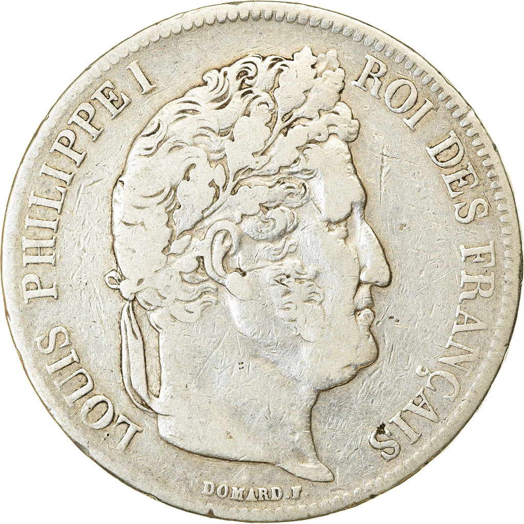 Coin, France, Louis-Philippe, 5 Francs, 1839, Strasbourg, VF(30-35), Silver