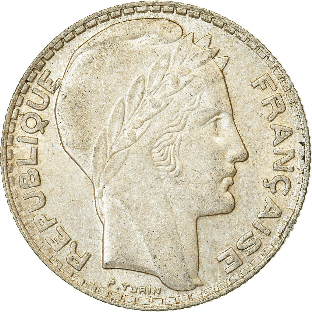Moneta, Francja, Turin, 10 Francs, 1932, Paris, AU(50-53), Srebro, KM:878