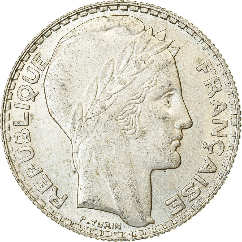 Moneta, Francja, Turin, 10 Francs, 1939, Paris, AU(50-53), Srebro, KM:878