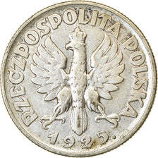 Coin, Poland, 2 Zlote, 1925, Warsaw, EF(40-45), Silver, KM:16