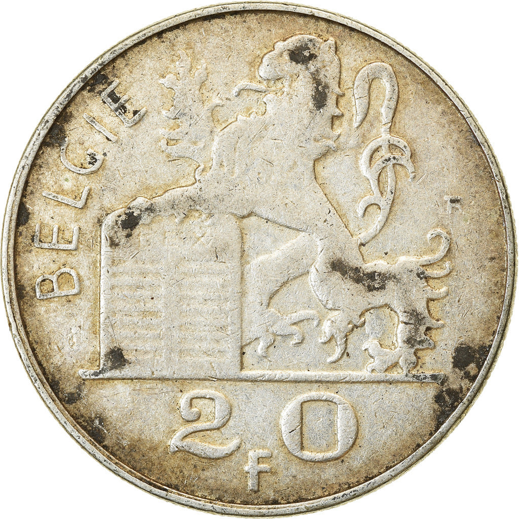 Coin, Belgium, 20 Francs, 20 Frank, 1953, EF(40-45), Silver, KM:141.1