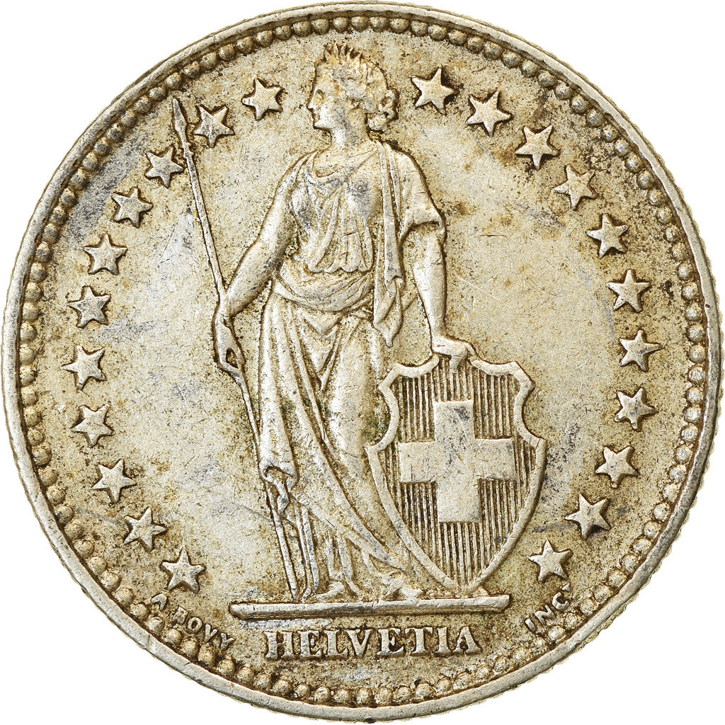 Coin, Switzerland, 2 Francs, 1939, Bern, EF(40-45), Silver, KM:21