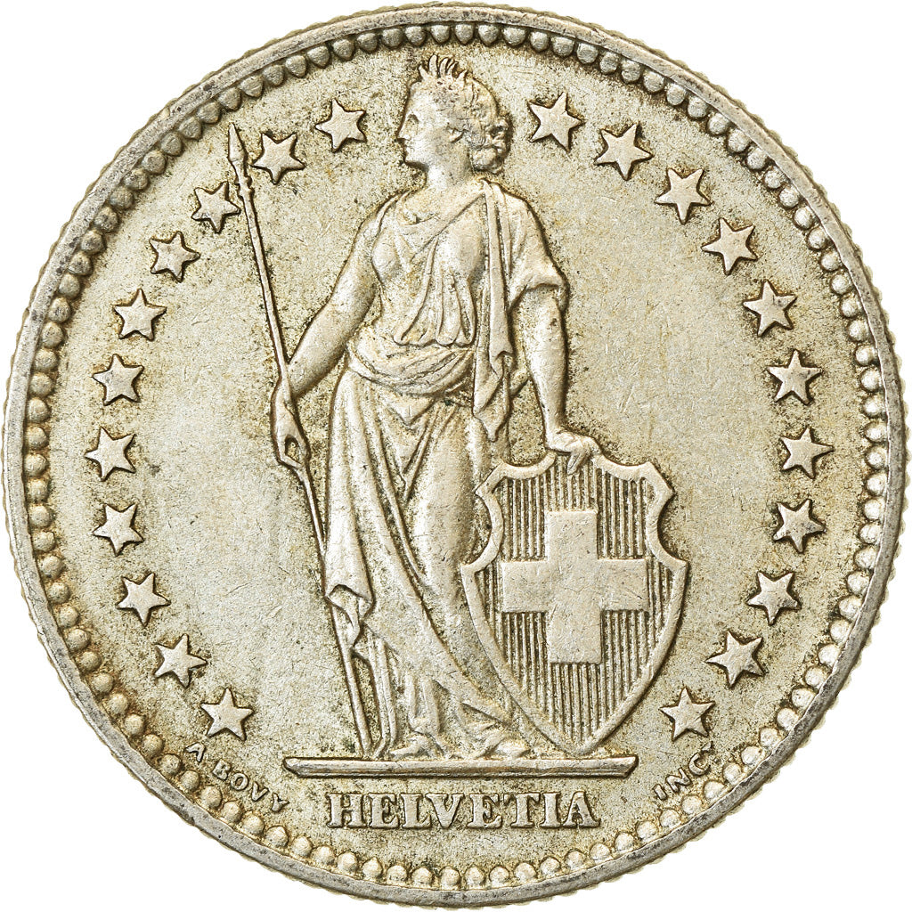 Coin, Switzerland, 2 Francs, 1960, Bern, EF(40-45), Silver, KM:21