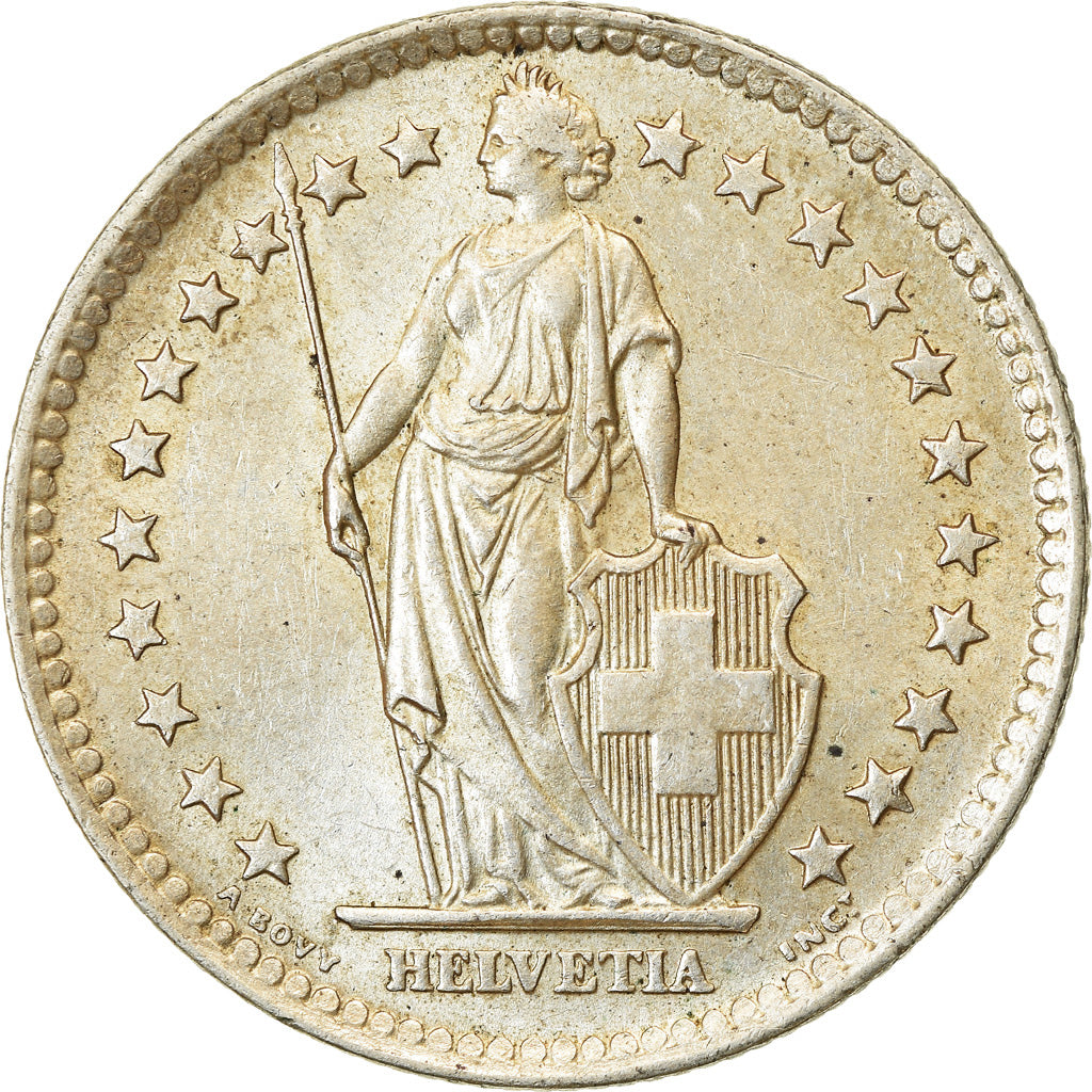 Coin, Switzerland, 2 Francs, 1964, Bern, AU(55-58), Silver, KM:21