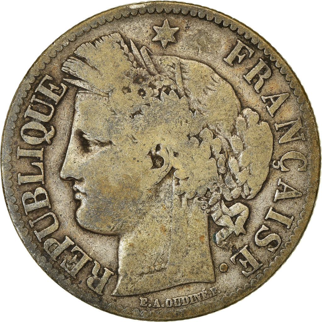 Coin, France, Cérès, 2 Francs, 1872, Bordeaux, VF(20-25), Silver, KM:817.2