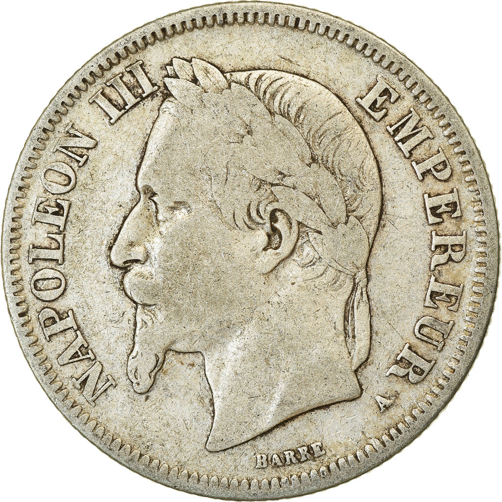 Moneta, Francja, Napoleon III, Napoléon III, 2 Francs, 1867, Paris, VF(30-35)