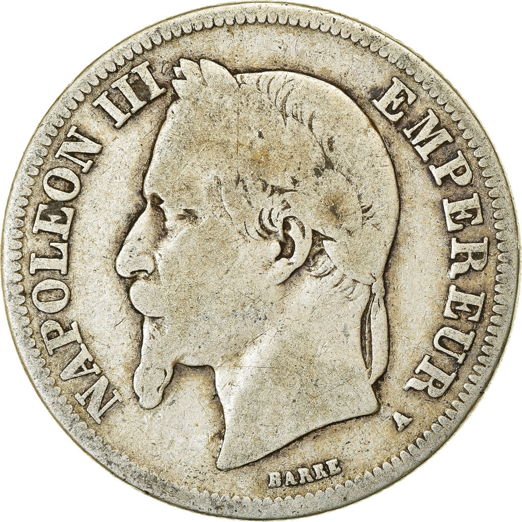 Moneta, Francja, Napoleon III, Napoléon III, 2 Francs, 1869, Paris, VF(20-25)