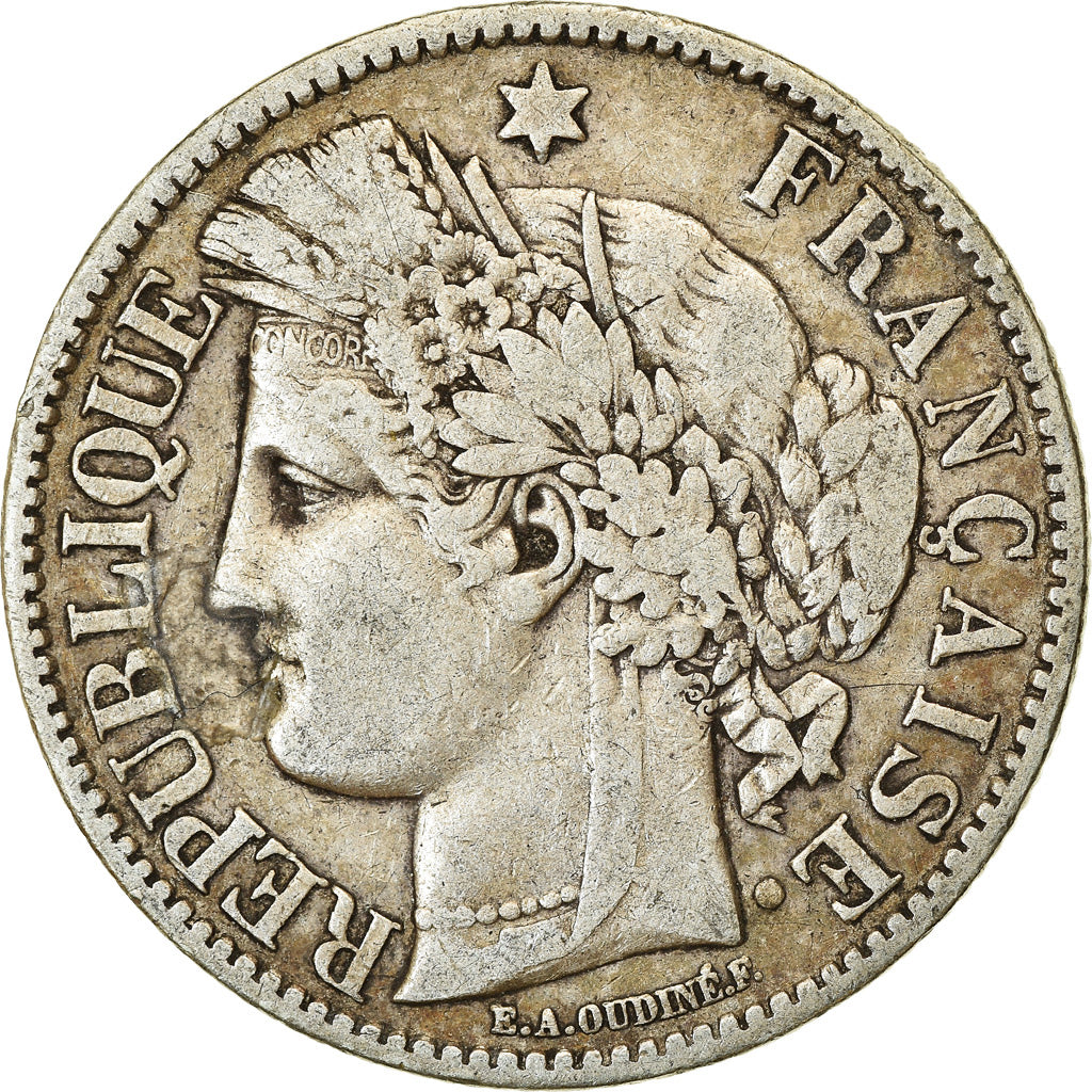 Coin, France, Cérès, 2 Francs, 1870, Paris, VF(20-25), Silver, KM:816.1, Le