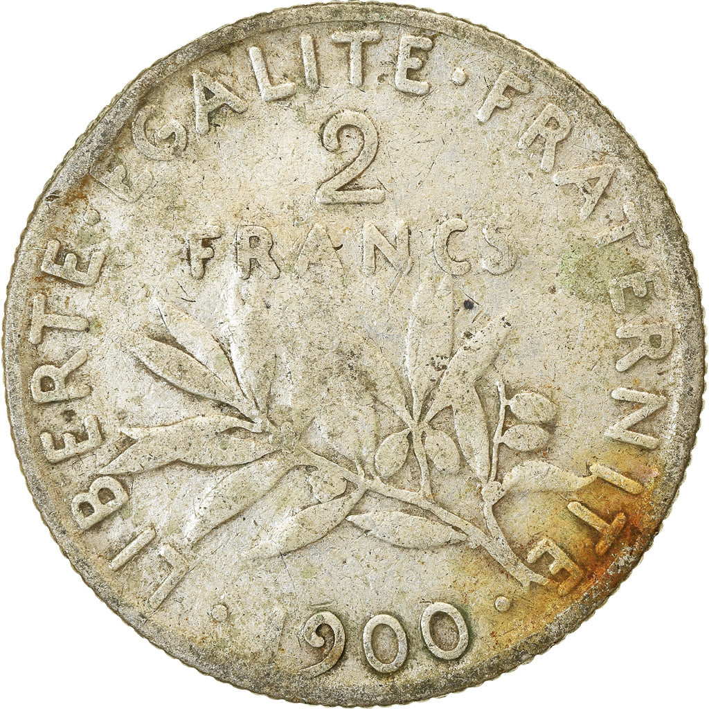 Coin, France, Semeuse, 2 Francs, 1900, Paris, VF(20-25), Silver, KM:845.1