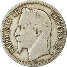 Moneda, Francia, Napoleon III, Napoléon III, Franc, 1868, Paris, BC+, Plata