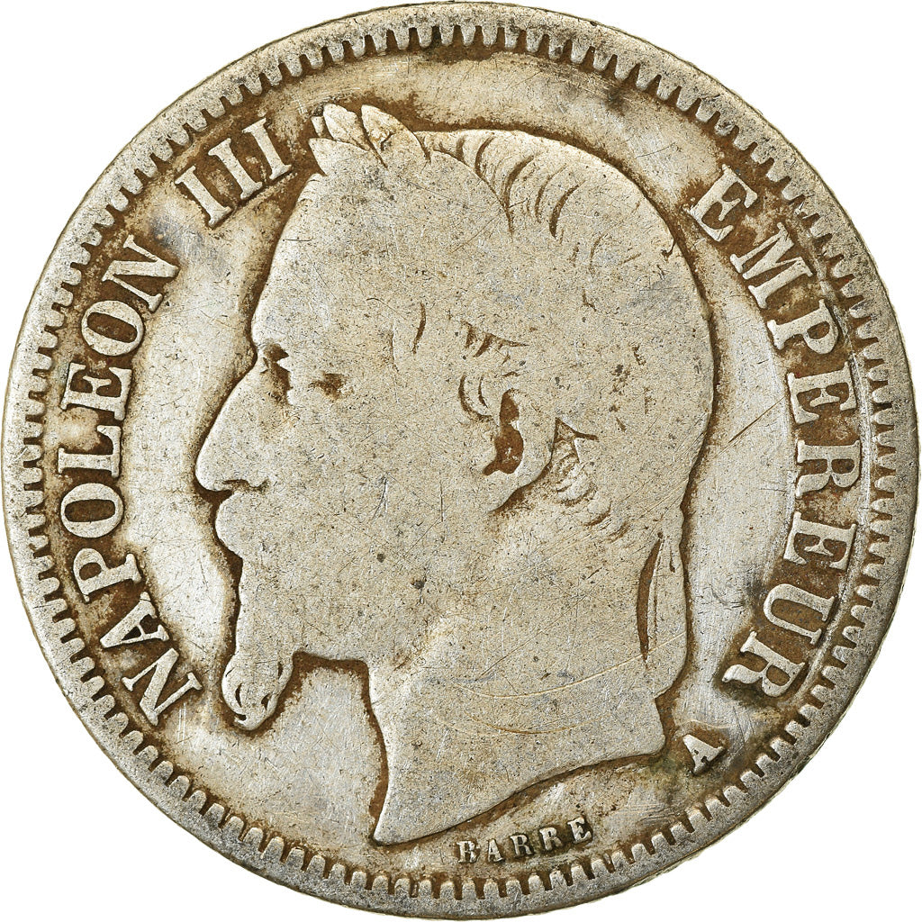 Munten, Frankrijk, Napoleon III, Napoléon III, Franc, 1868, Paris, FR, Zilver
