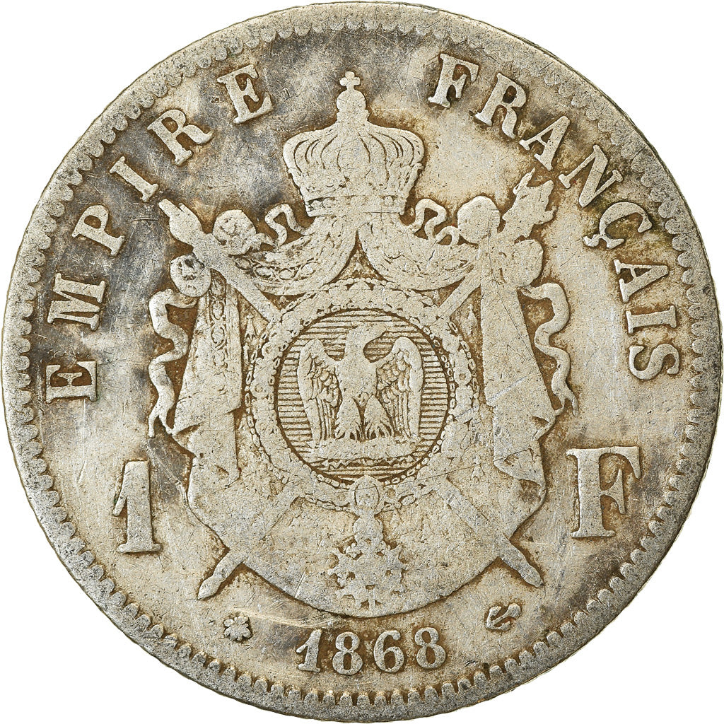 Munten, Frankrijk, Napoleon III, Napoléon III, Franc, 1868, Paris, FR, Zilver