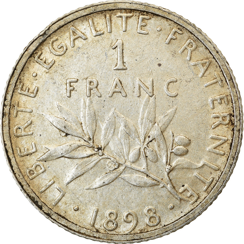 Moneta, Francia, Semeuse, Franc, 1898, Paris, BB+, Argento, KM:844.1
