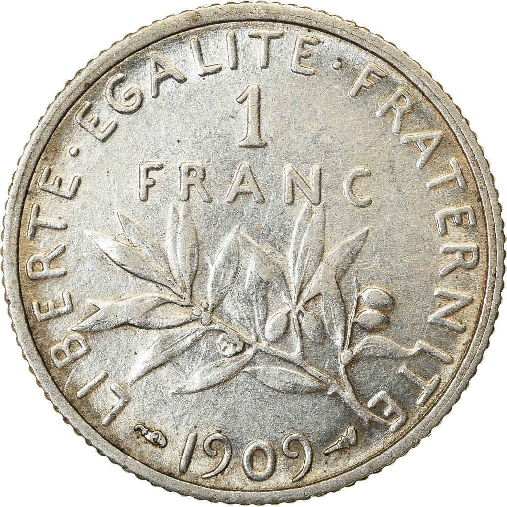 Münze, Frankreich, Semeuse, Franc, 1909, Paris, SS, Silber, KM:844.1