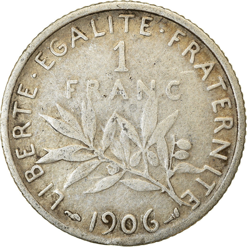 Münze, Frankreich, Semeuse, Franc, 1906, Paris, S+, Silber, KM:844.1