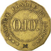 Moneda, Francia, 10 Centimes, MBC, Latón, Elie:25.2var