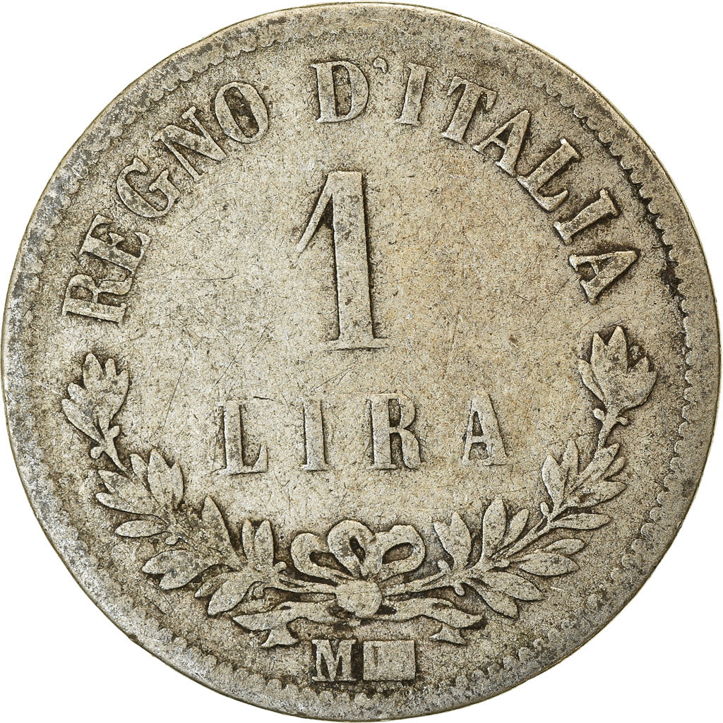 Munten, Italië, Vittorio Emanuele II, Lira, 1863, Milan, FR, Zilver, KM:15.1