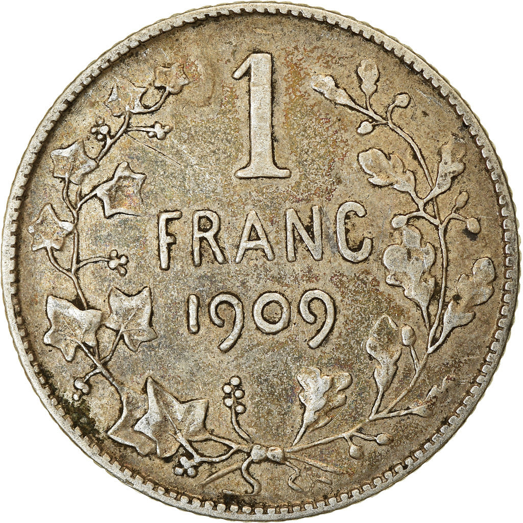 Coin, Belgium, Leopold II, Franc, 1909, EF(40-45), Silver, KM:56.1