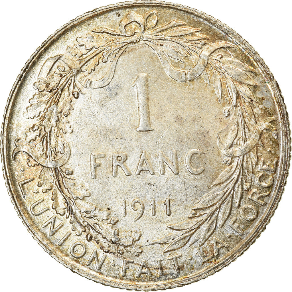 Coin, Belgium, Franc, 1911, AU(55-58), Silver, KM:72