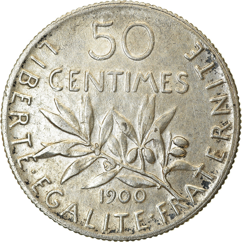 Coin, France, Semeuse, 50 Centimes, 1900, Paris, AU(50-53), Silver, KM:854
