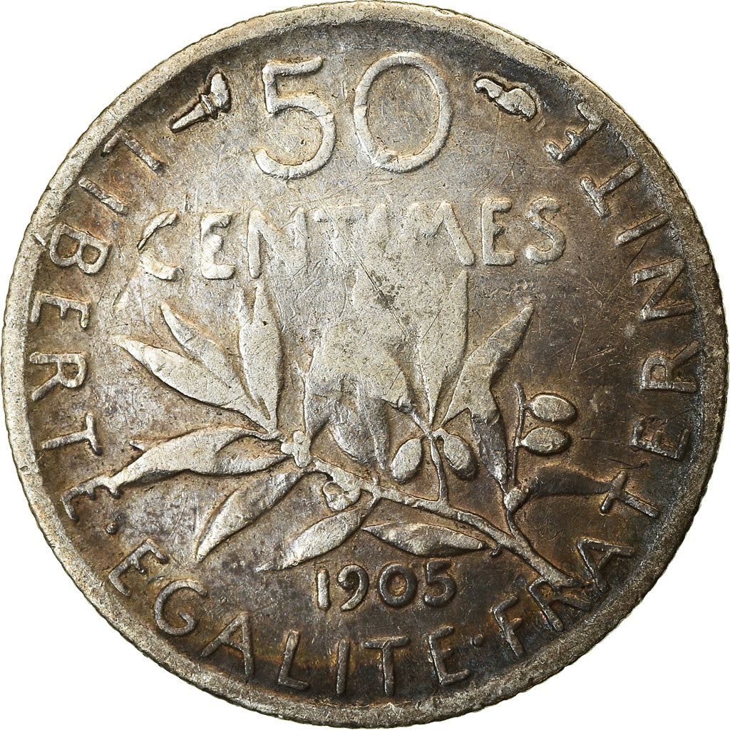 Münze, Frankreich, Semeuse, 50 Centimes, 1905, Paris, S+, Silber, KM:854
