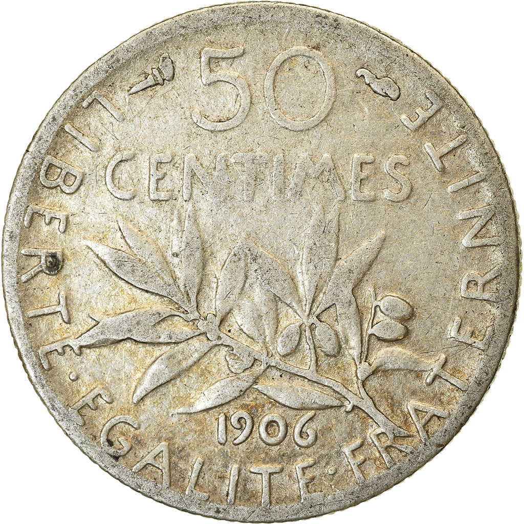 Münze, Frankreich, Semeuse, 50 Centimes, 1906, Paris, S+, Silber, KM:854