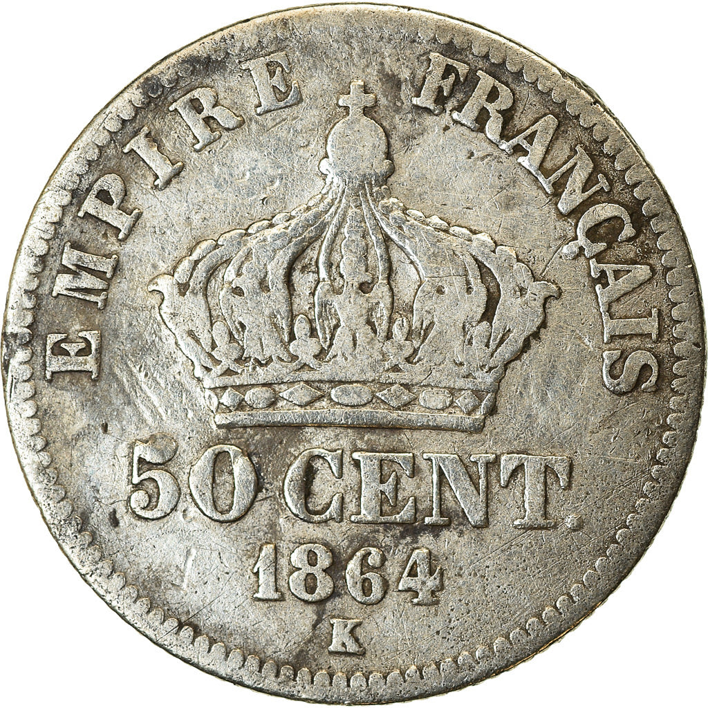 Coin, France, Napoleon III, Napoléon III, 50 Centimes, 1864, Bordeaux