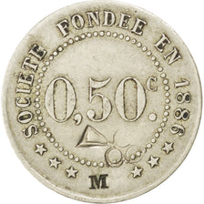 Monnaie, France, 50 Centimes, TTB, Maillechort, Elie:25.3var