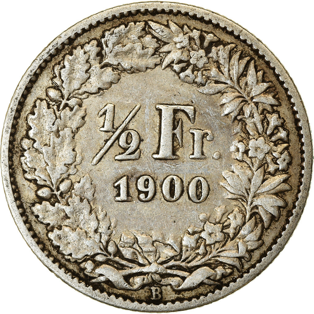Coin, Switzerland, 1/2 Franc, 1900, Bern, VF(30-35), Silver, KM:23